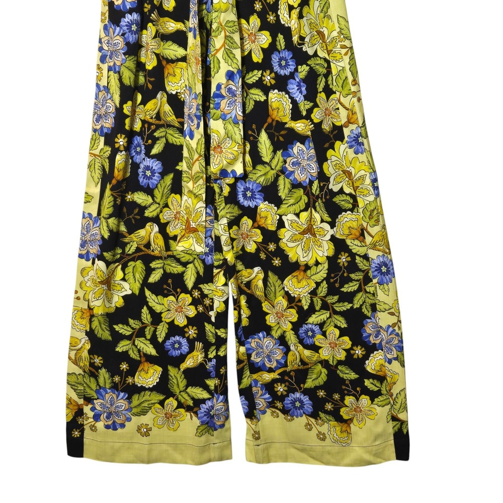 FARM Rio Floral Bird Print Wide Leg Jumpsuit S Tropical Island Summer Resort NWT - Picture 3 of 14